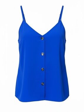 Zulily Royal Blue Button Front Cami Tank XL Spaghetti Strap